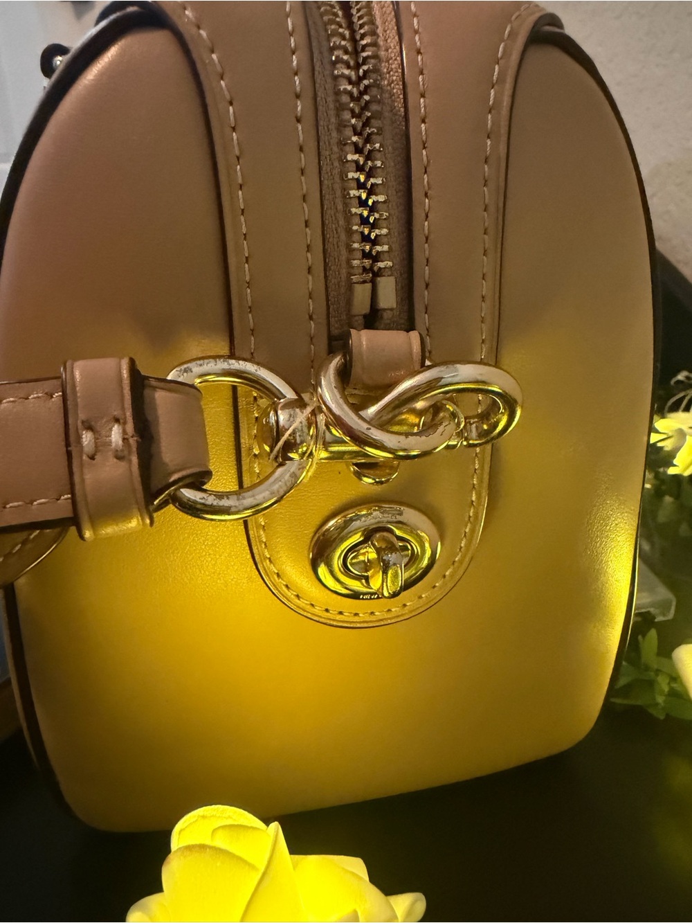 Coach Blush Signature Canvas Satchel with Leather Trim - Picture 5 of 5